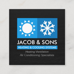 Heating Ventilation Air Conditioning Cooling Busin Square Business Card