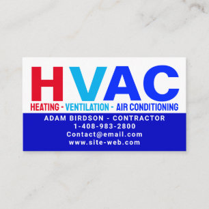 Heating & Ventilation & Air Conditioning - HVAC Calling Card