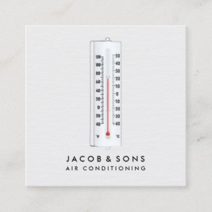 Heating Ventilation Air Conditioning HVAC Square Business Card