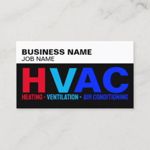 Heating Ventilation Air Conditioning, Modern HVAC Business Card