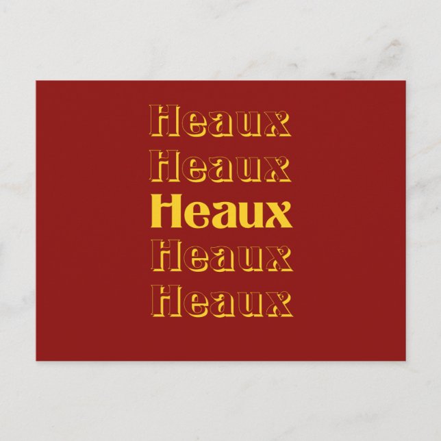 Heaux Heaux Heaux Louisiana Cajun Christmas Holiday Postcard (Front)
