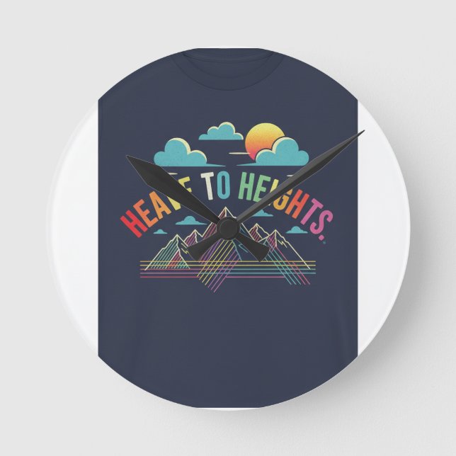 Heave to Heights T-Shirt Round Clock (Front)