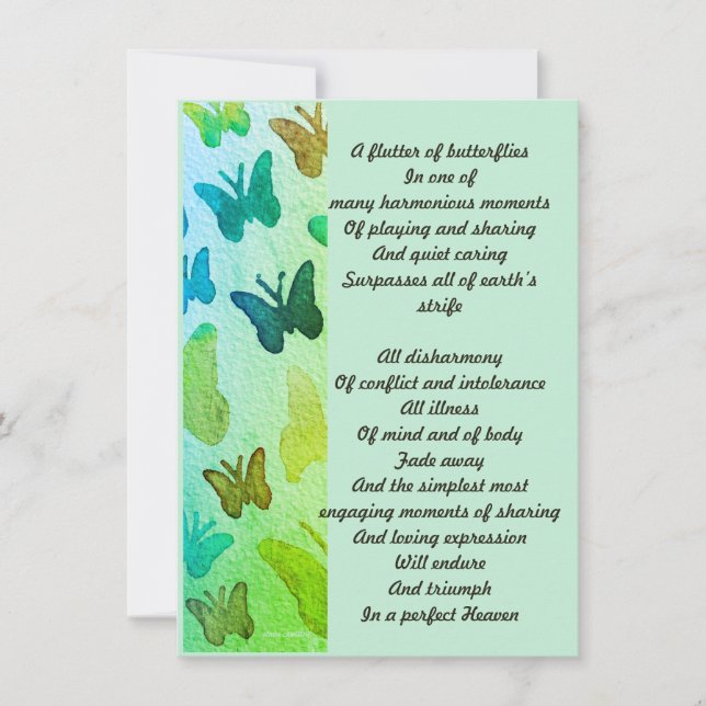 Heaven affordable download poem butterflies  announcement (Front)
