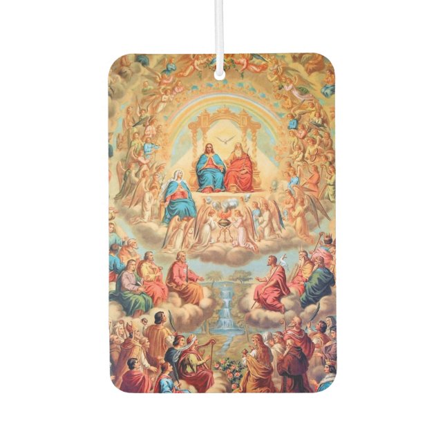 Heaven All Saints Holy Trinity Catholic Art Car Air Freshener (Front)