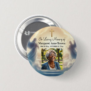 Heaven and Angels Celebration Of Life Photo 6 Cm Round Badge