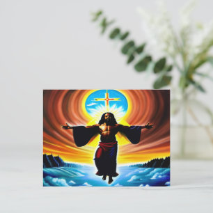 Heaven and Earth Black Christian Art Postcard