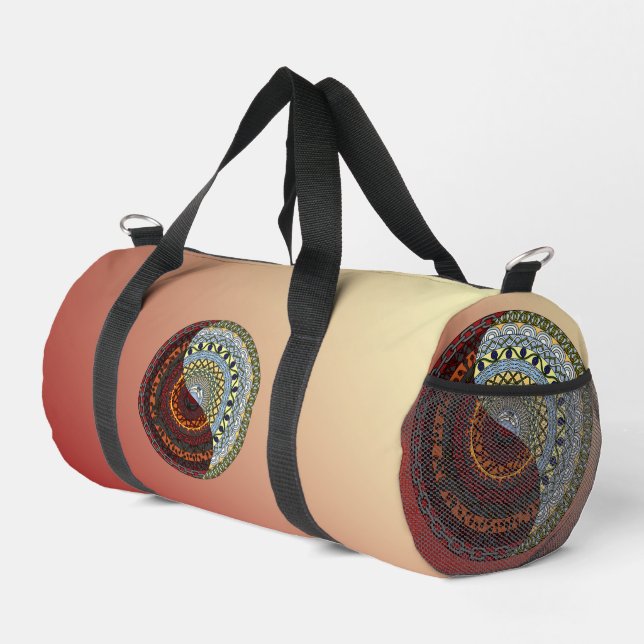 Heaven and Hell Mandala Duffle Bag (Right Corner)