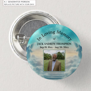 Heaven Angels Celebration Of Life Photo 3 Cm Round Badge