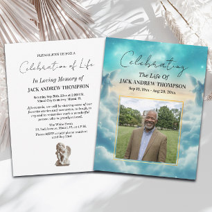 Heaven Angels Celebration Of Life Photo  Invitation