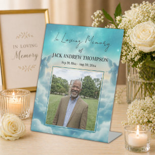 Heaven Angels Celebration Of Life Photo Pedestal Sign