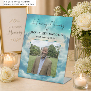 Heaven Angels Celebration Of Life Photo Pedestal Sign