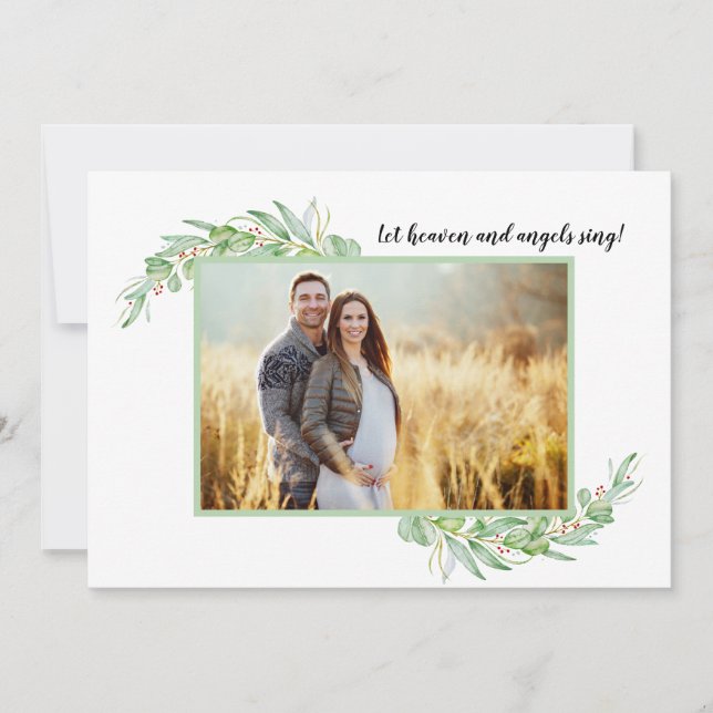Heaven Angels Pregnancy Mistletoe Photo Christmas (Front)