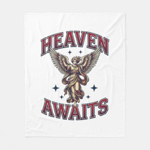 Heaven Awaits Gothic Angel Vintage Engraving Shirt Fleece Blanket