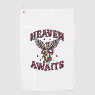 Heaven Awaits Gothic Angel Vintage Engraving Shirt Golf Towel