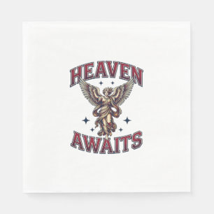 Heaven Awaits Gothic Angel Vintage Engraving Shirt Napkin