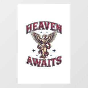 Heaven Awaits Gothic Angel Vintage Engraving Shirt Window Cling