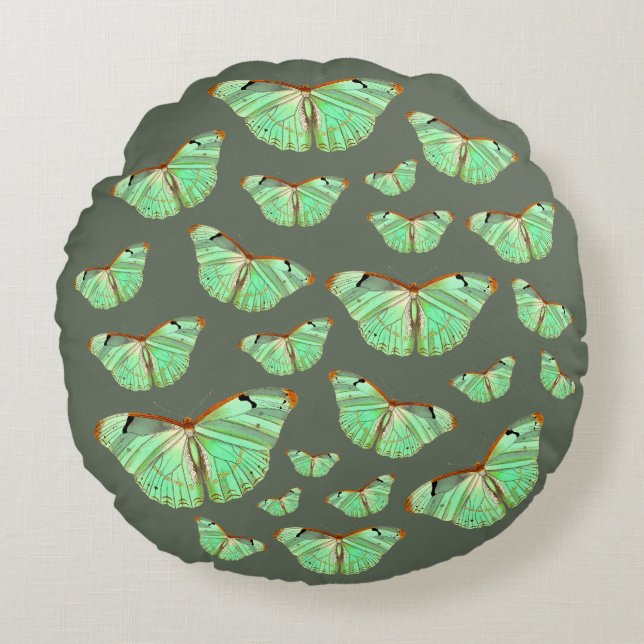Heaven Butterflies Round Pillow (Front)