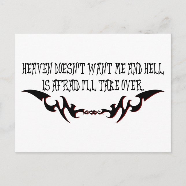 Heaven doesn't want me postcard (Front)