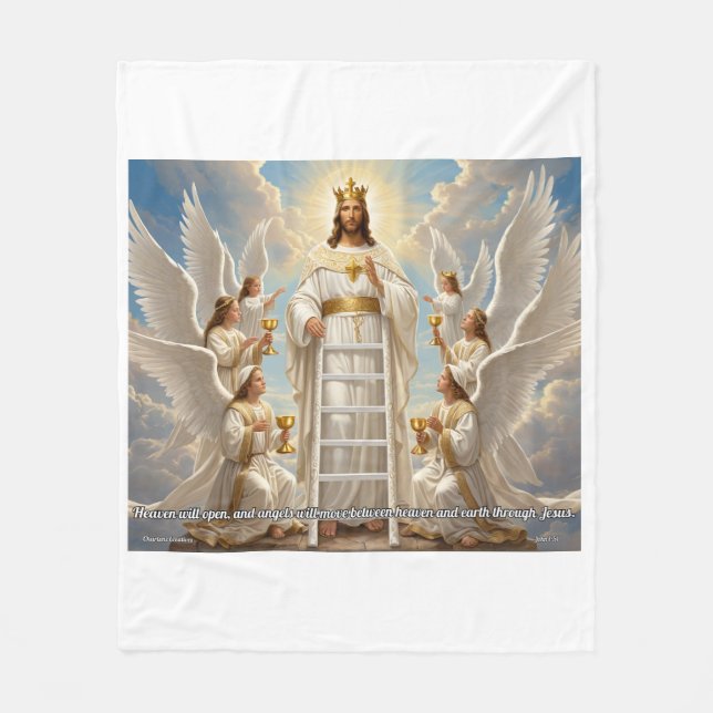 Heaven & Earth–John 1:51 Medium Blanket Christian (Front)