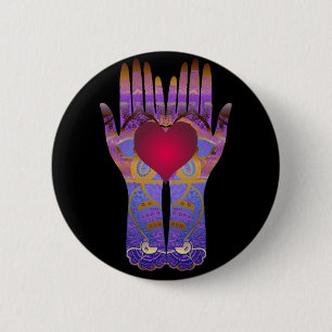 Heaven Hands Dark Button