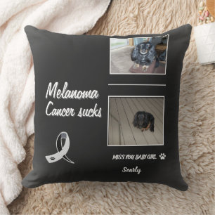 Heaven-Held Melanoma Pet Tribute Layout Cushion