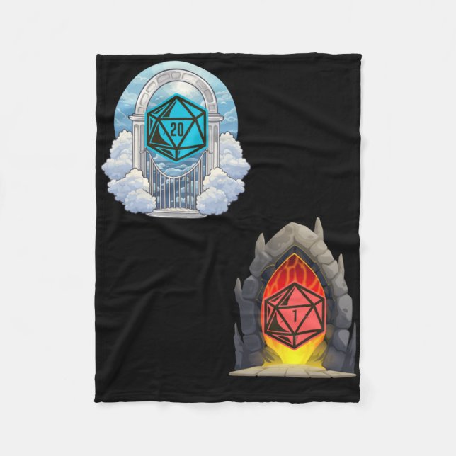 Heaven Hell D20 Fortune Misfortune Sticker  Fleece Blanket (Front)