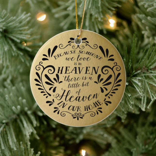 Heaven in our Home...Gold Memorial Photo Ceramic Tree Decoration (Tree)