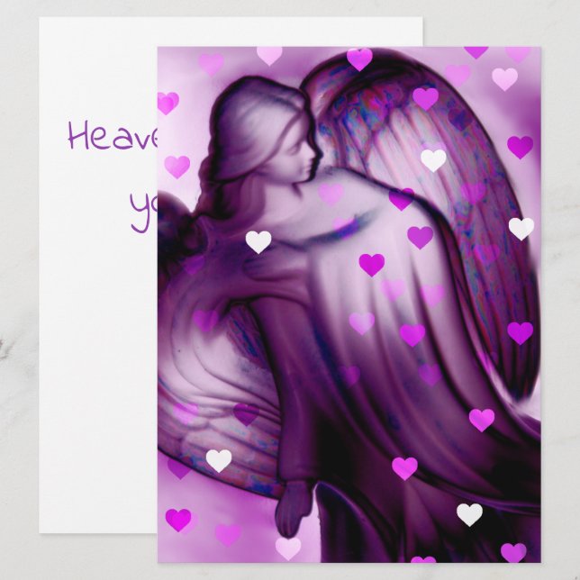 Heaven Is Sending You Hearts Today Invitation (Front/Back)