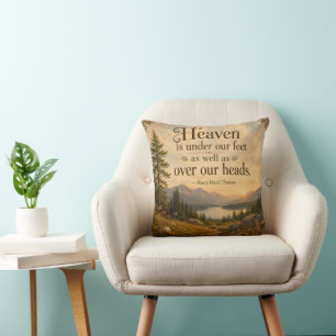 Heaven Is Under Our Feet Rustic Mountain Cushion