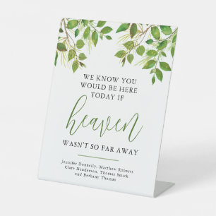 Heaven Memorial Wedding Pedestal Sign