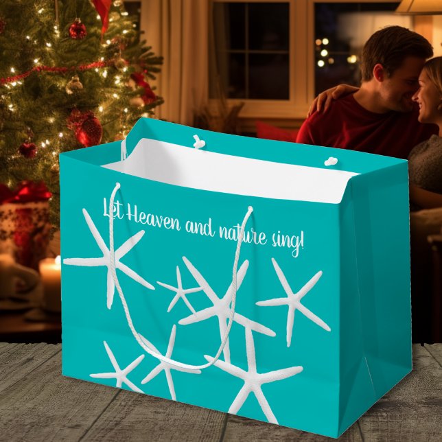 Heaven n Nature Starfish Beach Christmas Large Gift Bag (Creator Uploaded)