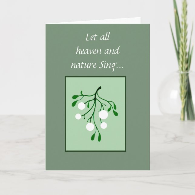 Heaven Nature Sing Scripture Mistletoe Best Friend Holiday Card (Front)