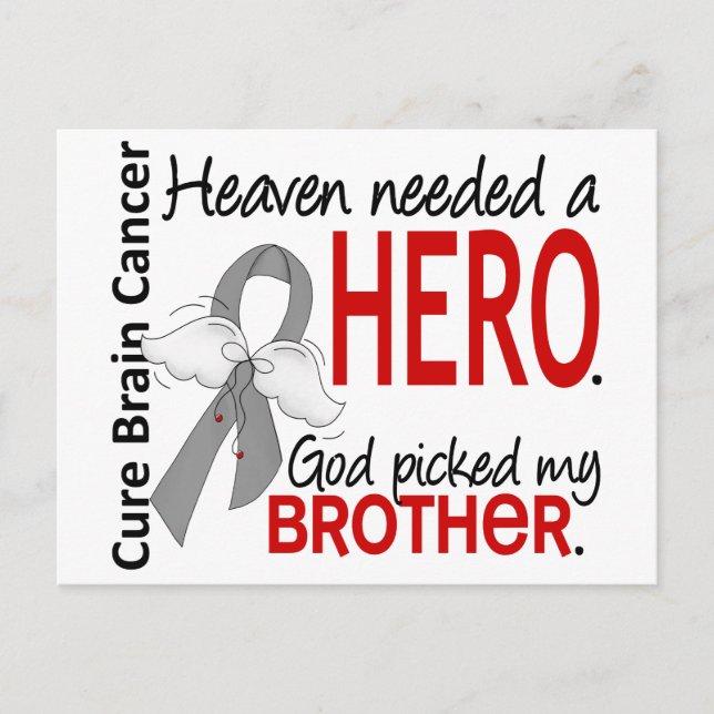 Heaven Needed a Hero Brain Cancer Brother Postcard (Front)