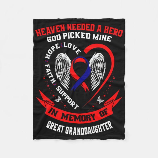 Heaven Needed A Hero God Great Granddaughter Chd A Fleece Blanket (Front)