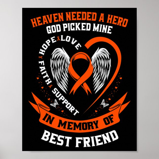 Heaven Needed a Hero God Picked My Best Friend Leu Poster (Front)