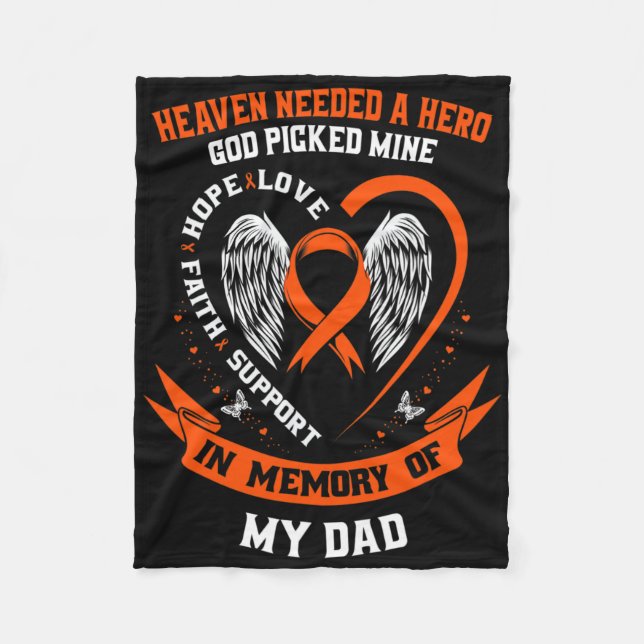 Heaven Needed A Hero God Picked My Dad Leukaemia A Fleece Blanket (Front)