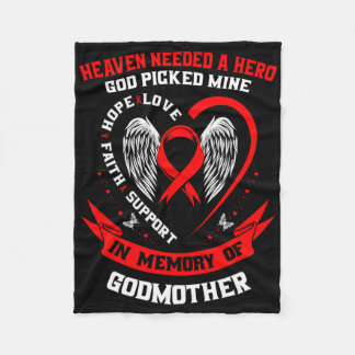 Heaven Needed A Hero God Picked My Godmother Heart Fleece Blanket