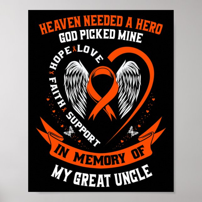 Heaven Needed a Hero God Picked My Great Uncle Leu Poster (Front)