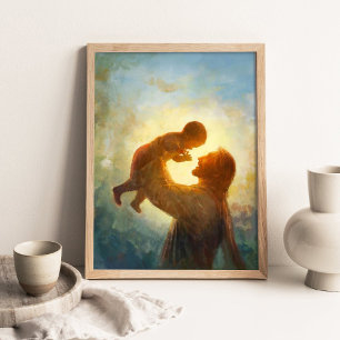 Heaven_s Gift, Baby Christ Painting, Christian Art Poster
