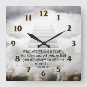 Heaven Scripture Square Wall Clock