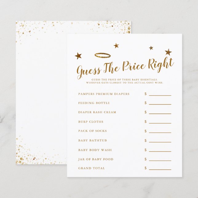 Heaven Sent Baby Shower Guess The Price Right (Front/Back)