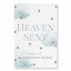 Heaven Sent Blue Cloud Boy Baby Shower Welcome