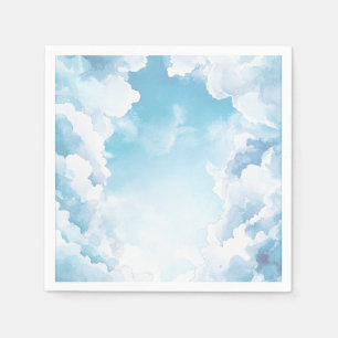 Heaven Sent Blue Sky Clouds Baby Shower  Napkin