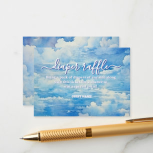 Heaven Sent Blue sky  Diaper Raffle Enclosure Card