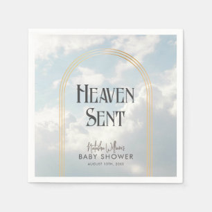 Heaven Sent Clouds Sky Boho Arch Baby Shower Napkin