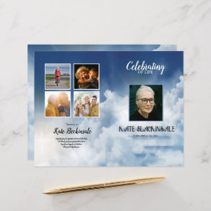 Heaven Sky Funeral Program template