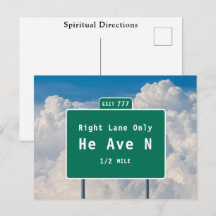 Heaven Spiritual Directions Freeway Exit Travel Postcard