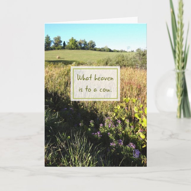 Heaven to a Cow New Country Home Greeting Card (Front)