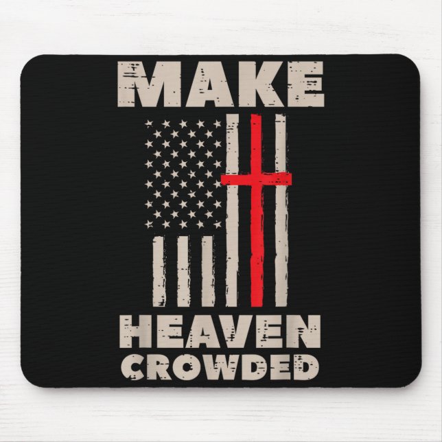 Heaven Us Flag Patriotic Christian Religious God J Mouse Mat (Front)
