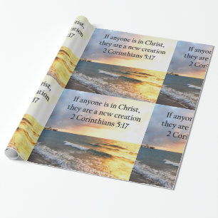 HEAVENLY 2 CORINTHIANS 5:17 OCEAN PHOTO DESIGN WRAPPING PAPER